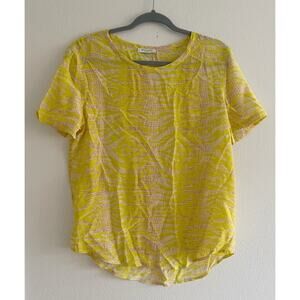 Equipment Femme Yellow 100% Silk Top Blouse Small